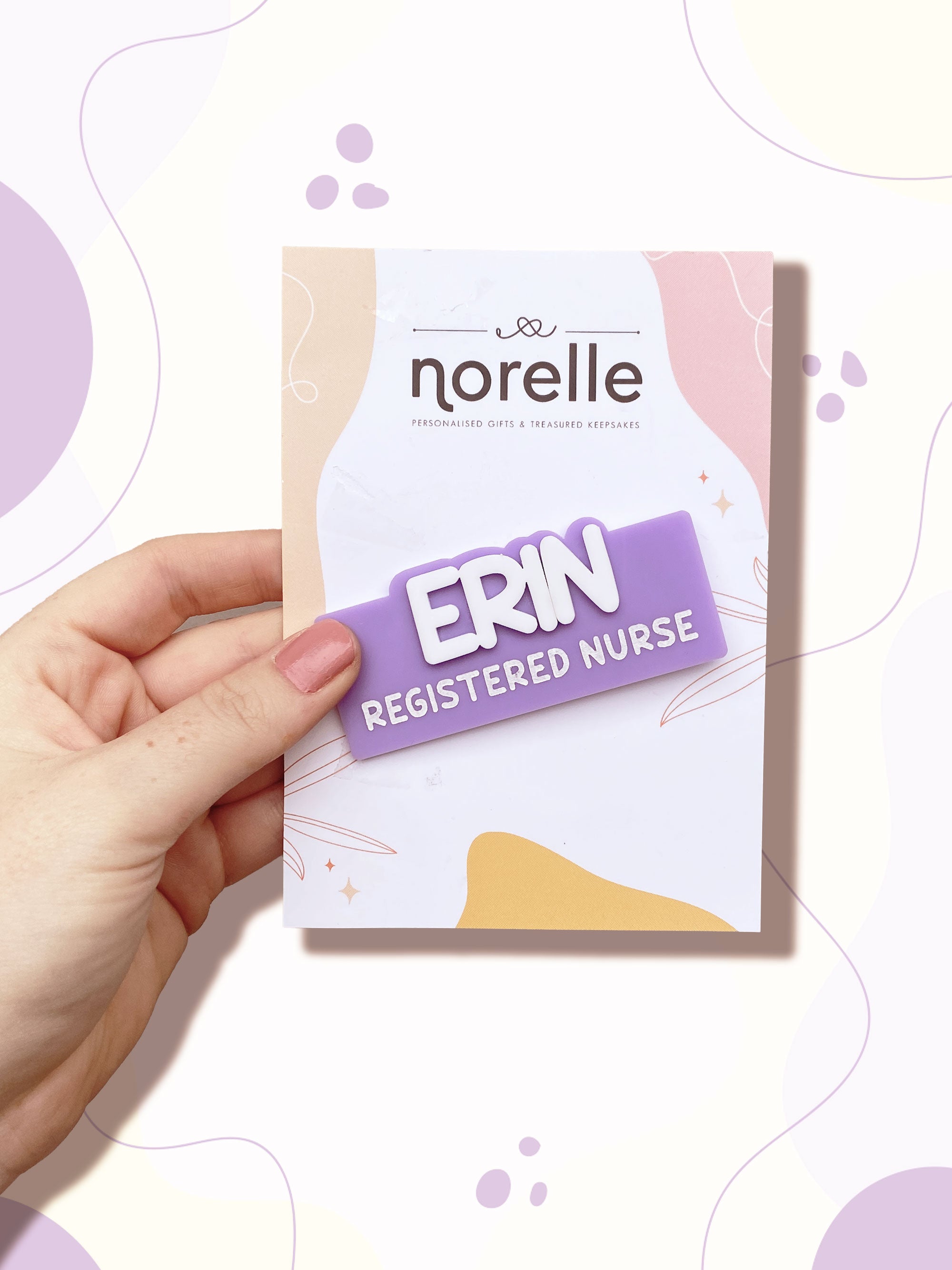 Personalised Work Name Badge Purple